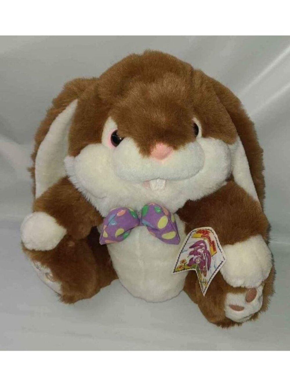 DANDEE Good Times Gang Brown Easter Bunny Rabbit Plush Jelly Bean Bow Buck Teeth